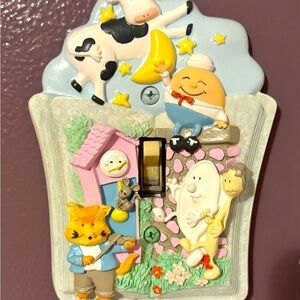 Vintage Avon 1999 Nursery Rhyme Light Switch Plate with detailed characters